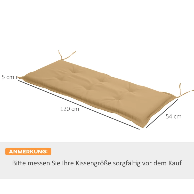 Outsunny Bankauflage Gartenmöbel-Polster Polsterauflage, 120 x 50 x 5 cm, Beige