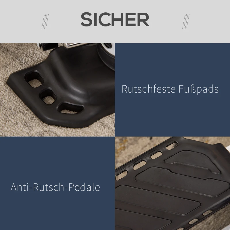 HOMCOM Mini Stepper für Zuhause, Rutschfest Up-Down Stepper mit LCD-Anzeige, Stepper Hometrainer mit zwei großen Pedalen, Stahl, Schwarz