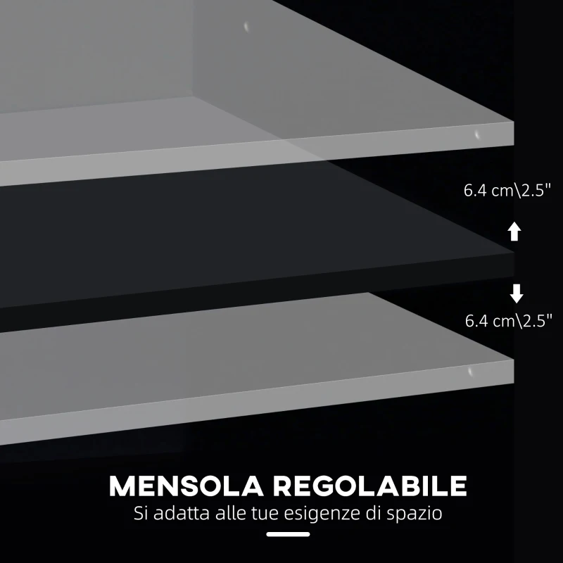 Vinsetto Armadietto Multifunzionale per l'Ufficio con Ruote a 360°, per Stampanti e Fascicoli, in Legno Nero 100x40x71cm