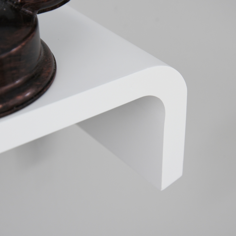 HOMCOM Set de 3 Estanterías Flotantes 60/45/30x15x10 cm Estantes de Pared de Madera Almacenamiento de Libros Fotos Decoración para Salón Pasillo Habitación Blanco