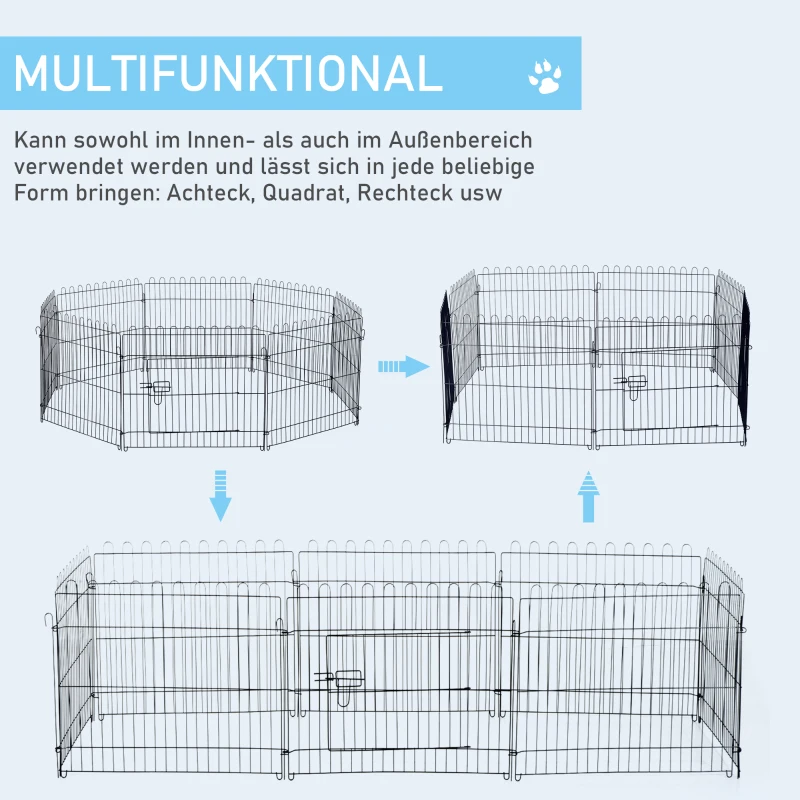 PawHut Welpenauslauf Welpenzaun Laufstall Freilaufgehege Welpengitter 5 Maßen (Maße: 71x61cm)