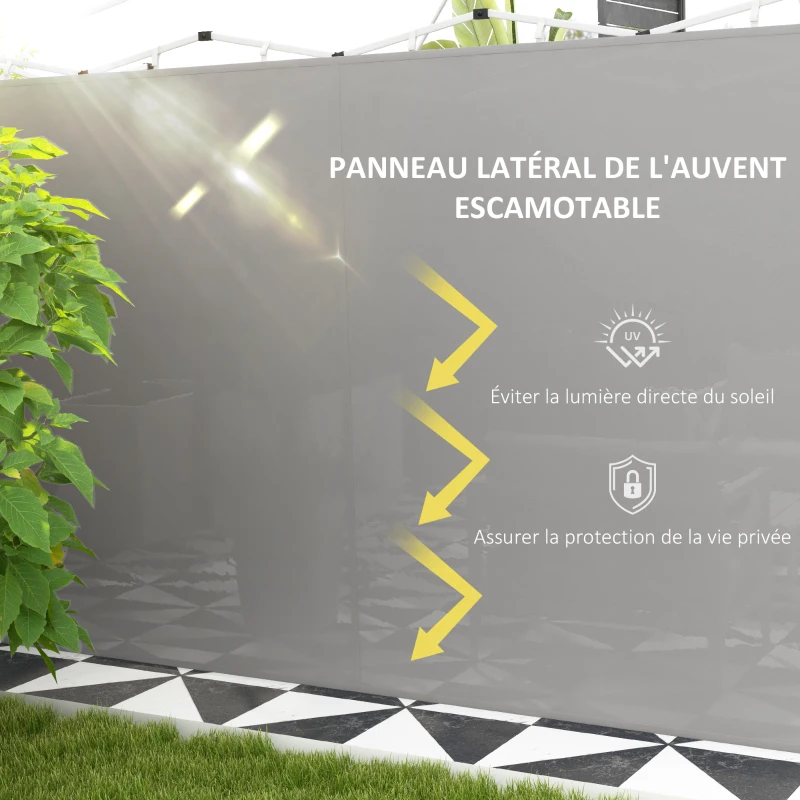 Outsunny Panneaux latéraux pour gazebo, pour 3x3(m) ou 3x6m Pop Up Gazebo, 2 packs de panneaux latéraux de remplacement, gris