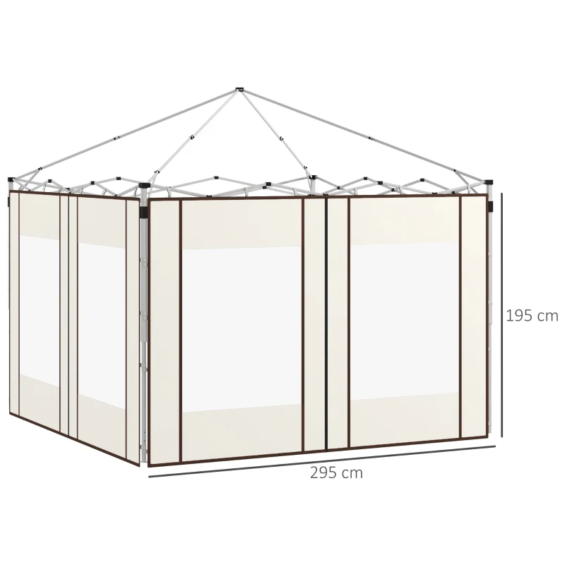 Outsunny Lot de 2 panneaux latéraux pour gazebo avec portes et fenêtres zippées, pour gazebo pop-up de 3x3m ou 3x6m