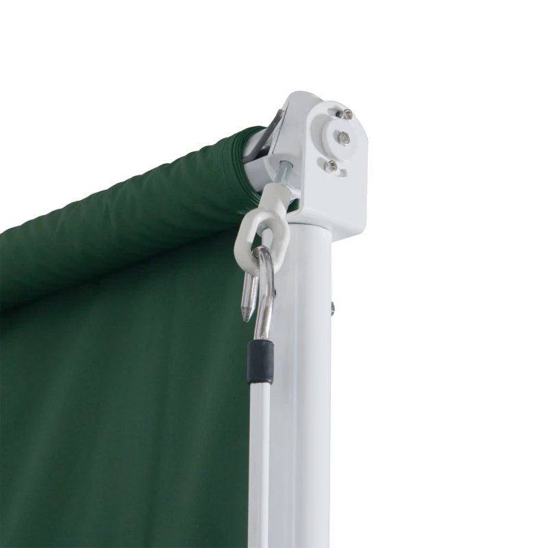 Outsunny Store Double Pente Manuel rétractable métal Polyester imperméabilisé 3,5L x 3l x 2,6H m Vert foncé