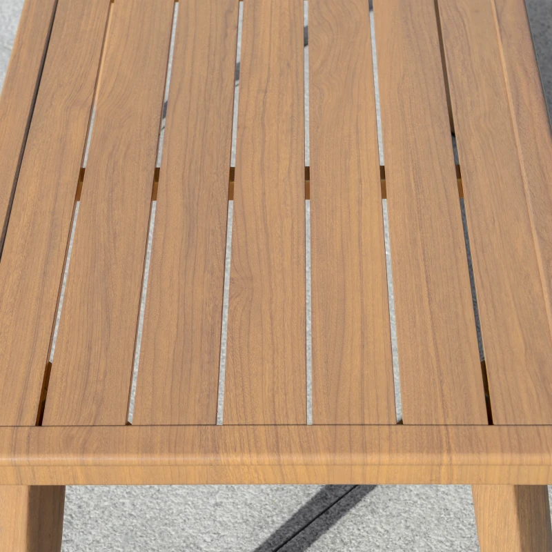 Outsunny Gartenmöbel Set für 3 Personen mit Chaiselongue Doppelsofa Tisch Natur