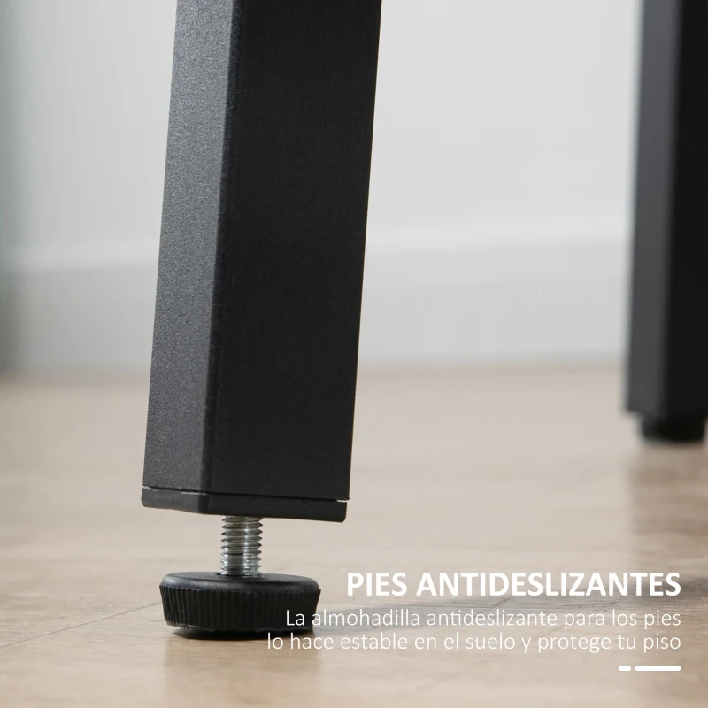 HOMCOM Mesa de Comedor Redonda Mesa de Cocina para 4 Personas con Patas de Acero para Salón Ø80x76 cm Marrón Rústico y Negro