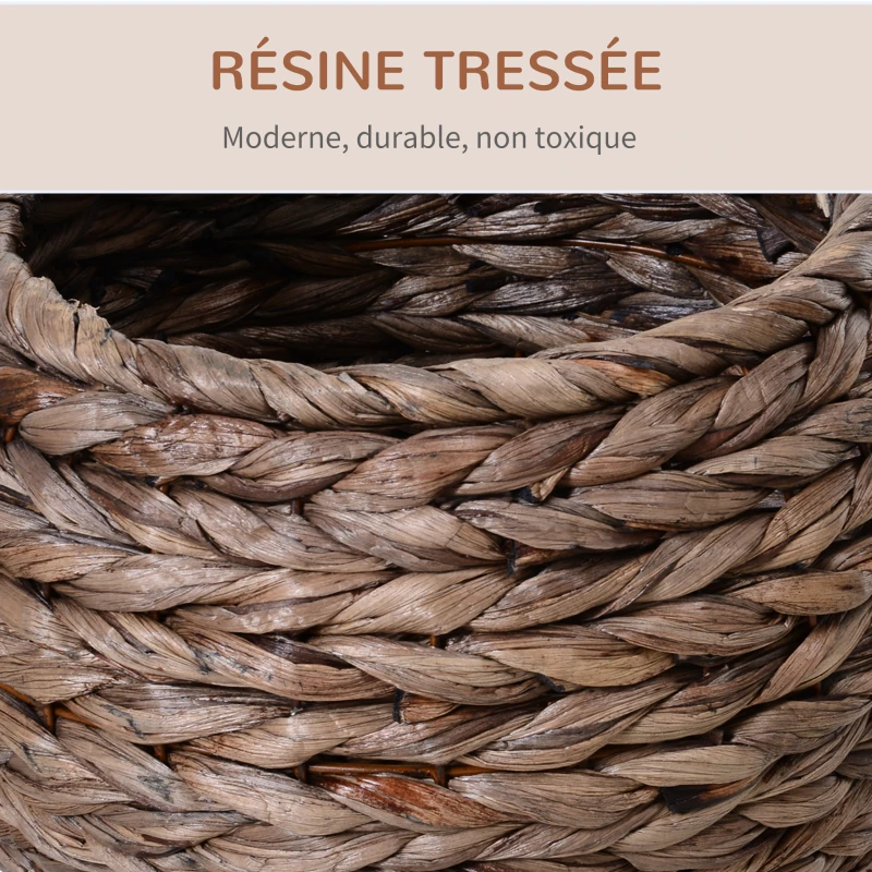 PawHut Panier chat lit surélevé chat cosy niche grotte à chat grand confort dim. 40L x 37l x 51H cm coussin moelleux beige inclus