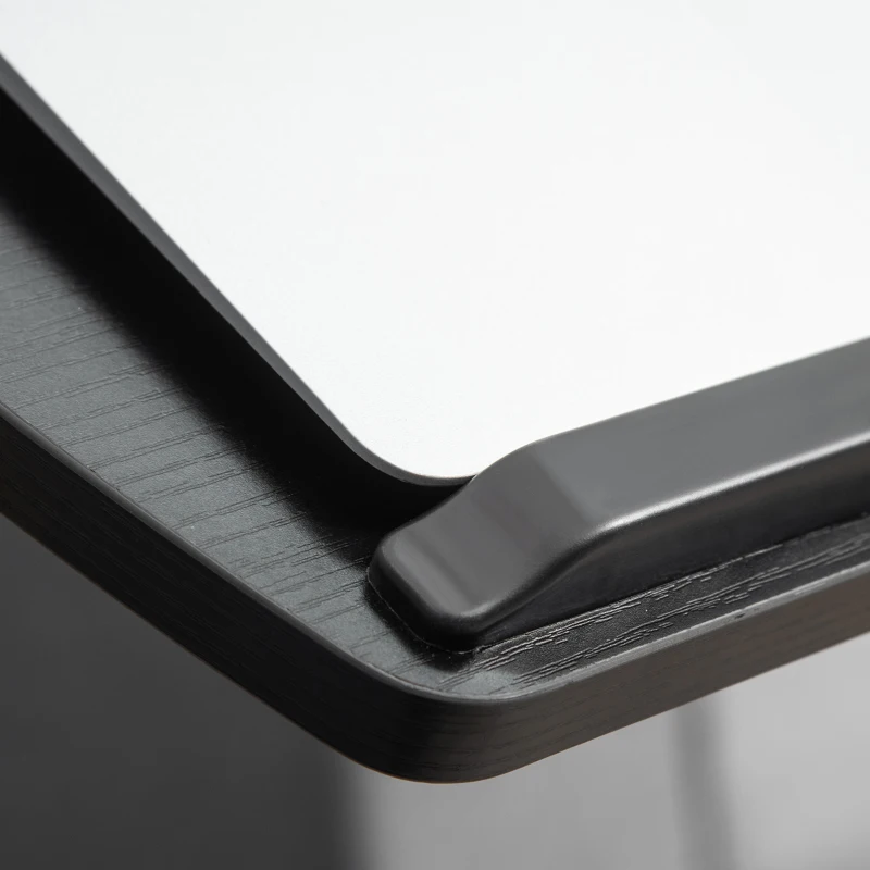 HOMCOM Mobiler Beistelltisch Laptop Ständer mit Rädern Laptoptisch Höhenverstellbar drehbarer Beistelltisch für Büro Wohnzimmer Schwarz 58 x 34 x 72-90 cm