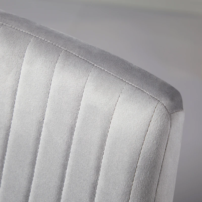 HOMCOM Set 2 Sedie da Cucina Imbottite e Salvaspazio con Gambe in Acciaio, 43x58x90 cm, Grigio e Nero