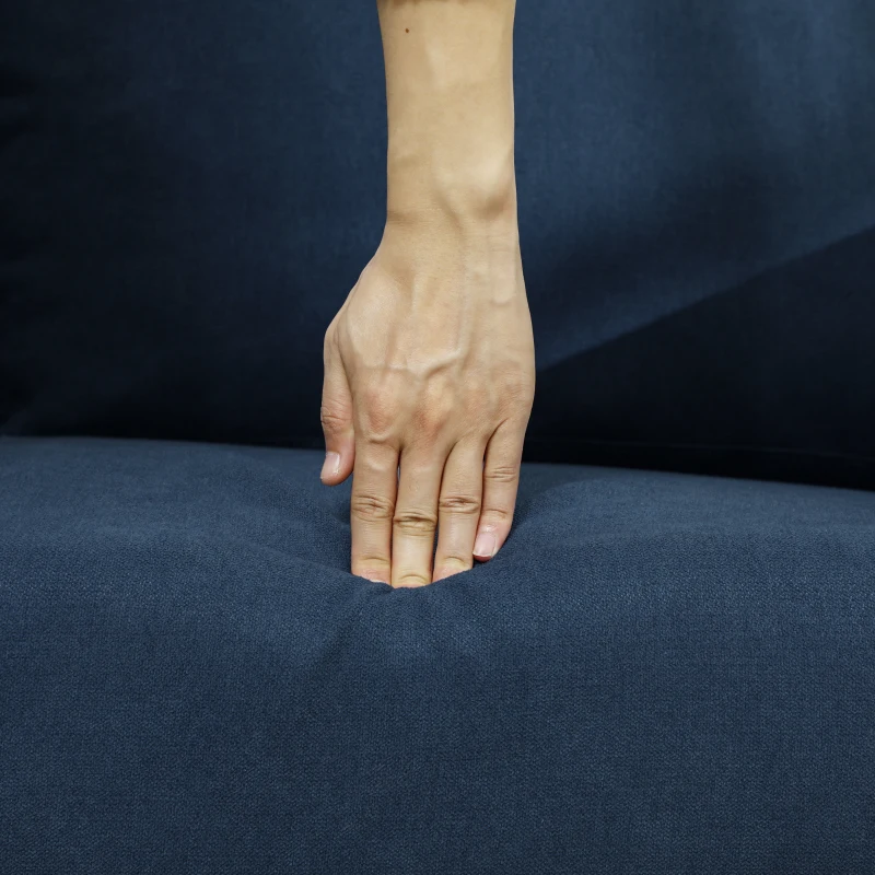 HOMCOM Divano 2 Posti Moderno in Velluto con Cuscini Sfoderabili e Molle a S, 136x75x84 cm, Blu