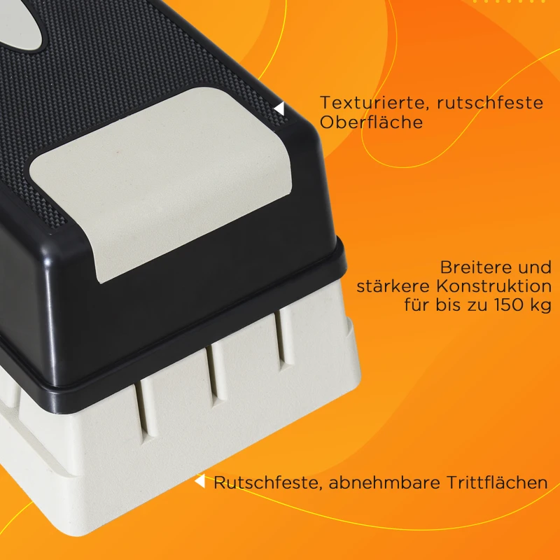 HOMCOM Steppbrett Aerobic Fitness Heimtrainer Stepper 3fach höhenverstellbar