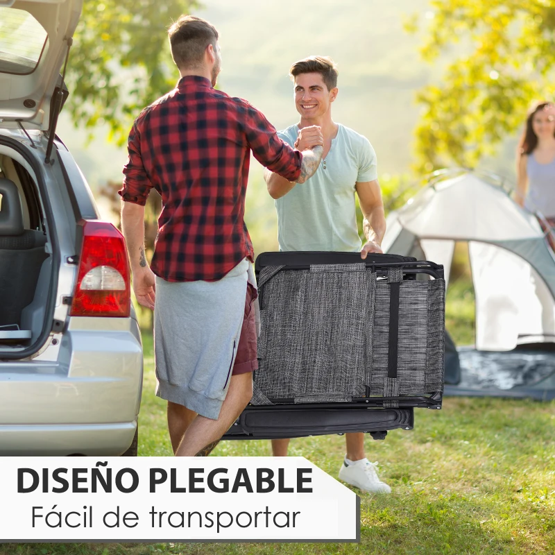 Outsunny Tumbona Plegable Silla de Gravedad Cero Reclinable con Toldo de Sombra con Bandeja Portavasos Portátil Texteline para Jardín Balcón Carga 150kg 90x65x110 cm Gris