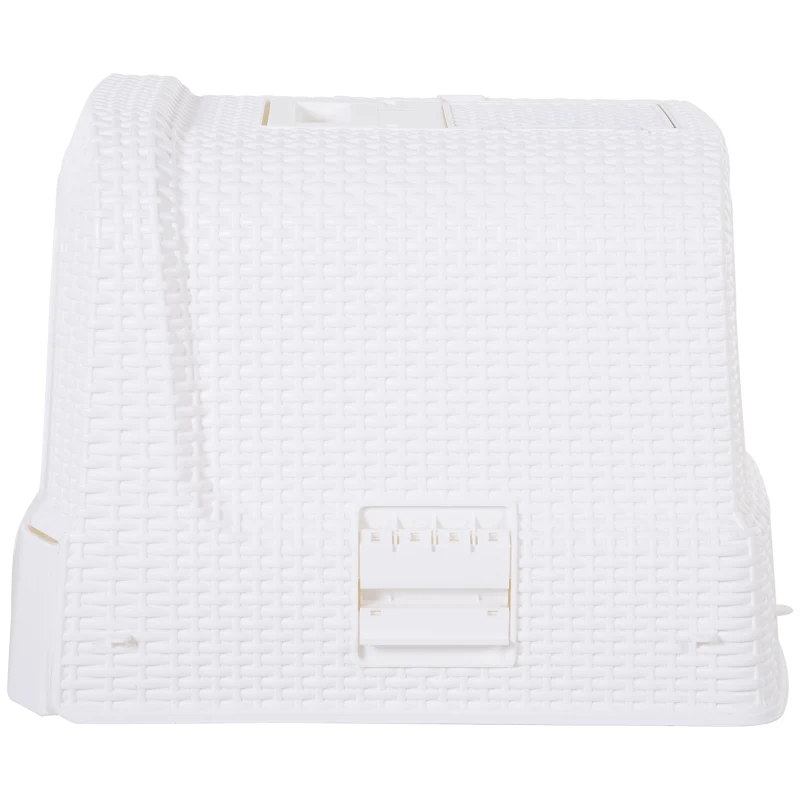 PawHut Katzentoilette mit ausziehbarer Schale, Katzenklo mit Schaufel, Tragbar, PP, Weiß, 54 x 42 x 41 cm