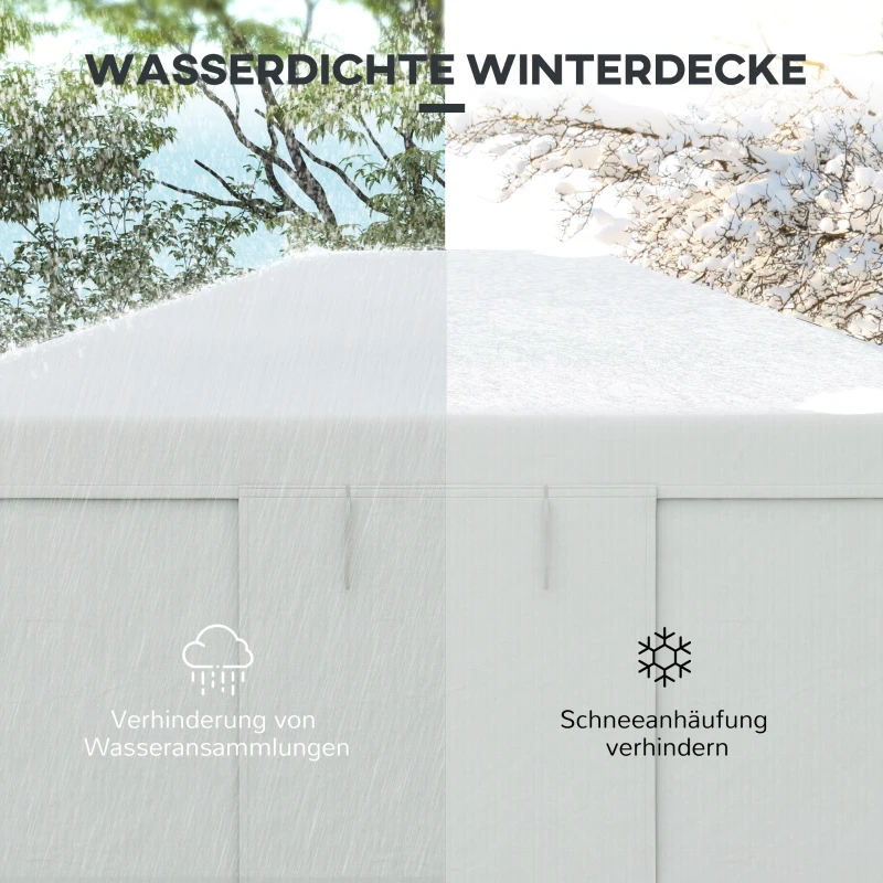 Outsunny Pavillon-Ersatzdach Ersatzvordach, wetterbeständig, 360  x 300 x 270 cm, Weiß