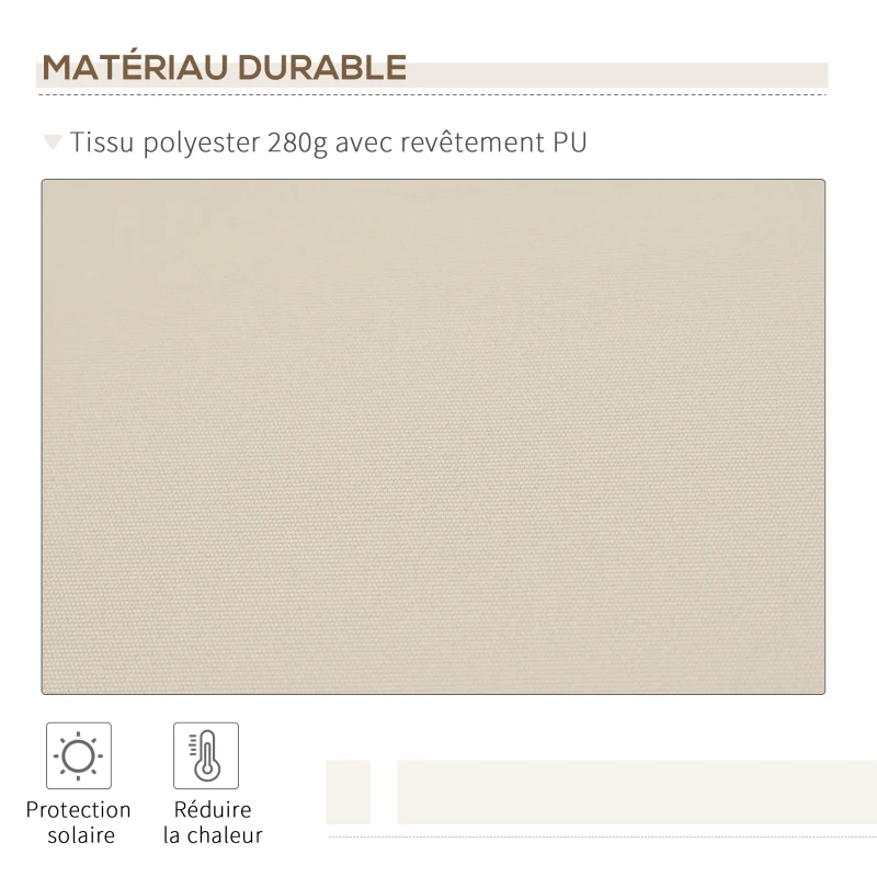 Outsunny Store banne Manuel rétractable Angle Réglable Aluminium Polyester imperméabilisé 3,5L x 2,5l m Beige
