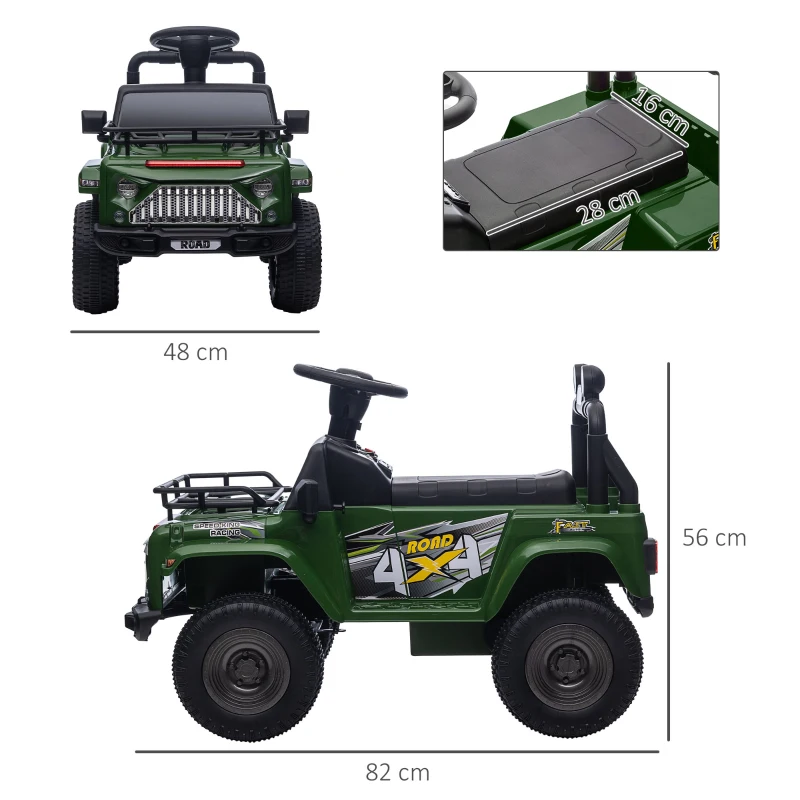 HOMCOM Voiture 4x4 électrique pour enfant avec coffre vitesse 3 km/h phares klaxon musique 3-5 ans(m-3)
