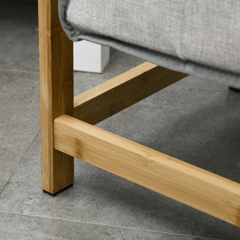 HOMCOM Wäschesammler, 2 Wäschesäcke 40L, Regale, Bambusrahmen, 64x33x73cm, Dunkelgrau