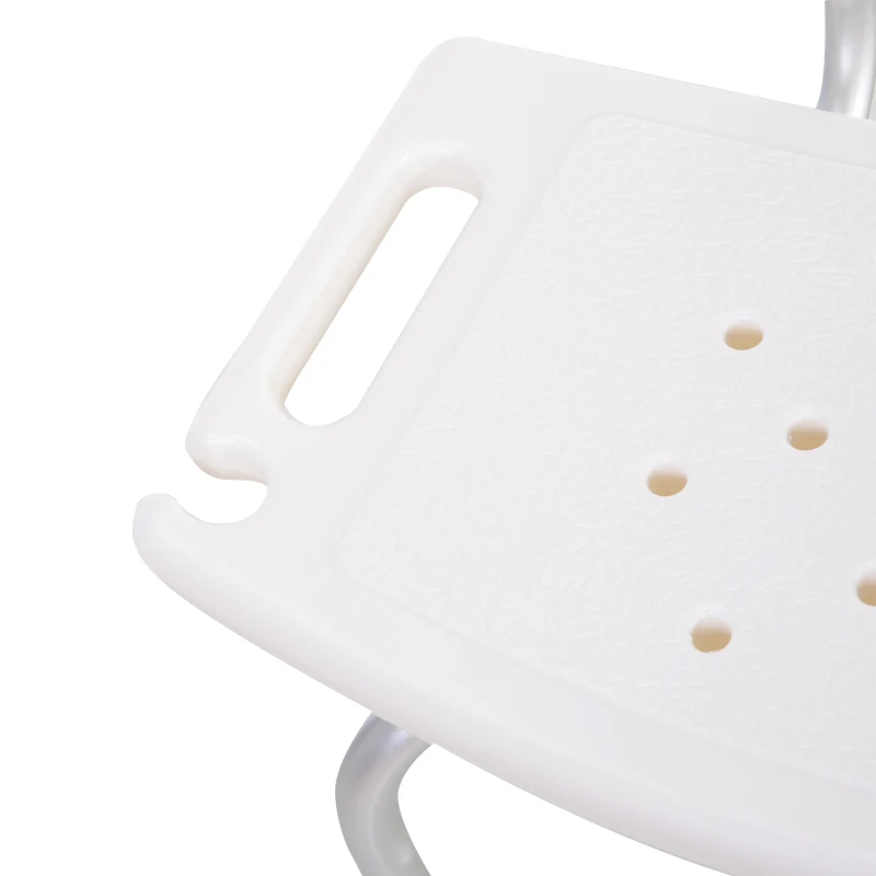 HOMCOM Duschstuhl Badehocker Badestuhl Duschhocker Duschsitz Badhilfe höhenverstellbar (Duschstuhl mit Rückenlehne)