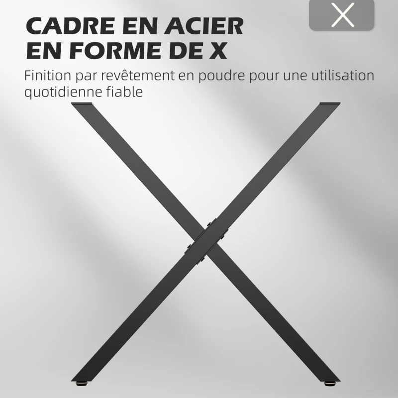 HOMCOM Lot de 2 pieds de table en forme en croix 70 x 72 cm design industriel pour table basse table de chevet noir