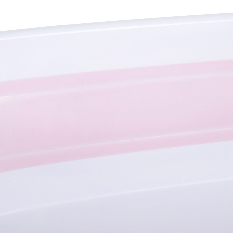 HOMCOM Vaschetta per Bagnetto per Neonati Ergonomico Pieghevole Piedini Anti-Scivolo Standard EN71-1, EN71-2, EN71-3 Rosa Età Adatta: 0-3anni 80x48x21cm