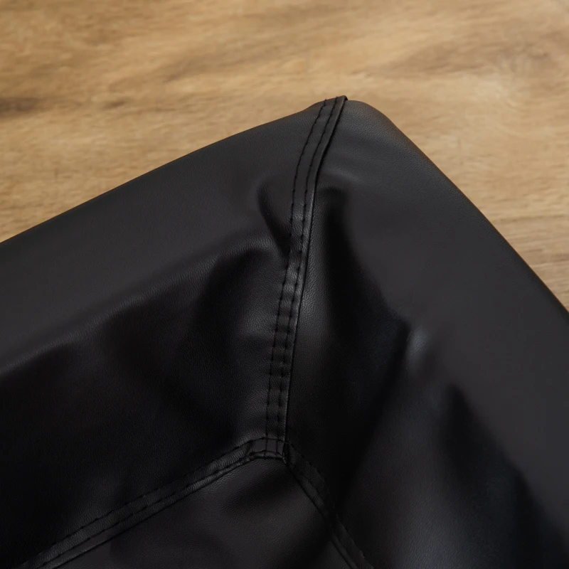 PawHut Colchón para Mascotas Tapizado en Cuero PU Acolchado de Espuma y Lavable con Cremallera 58x49x14,5 cm Negro