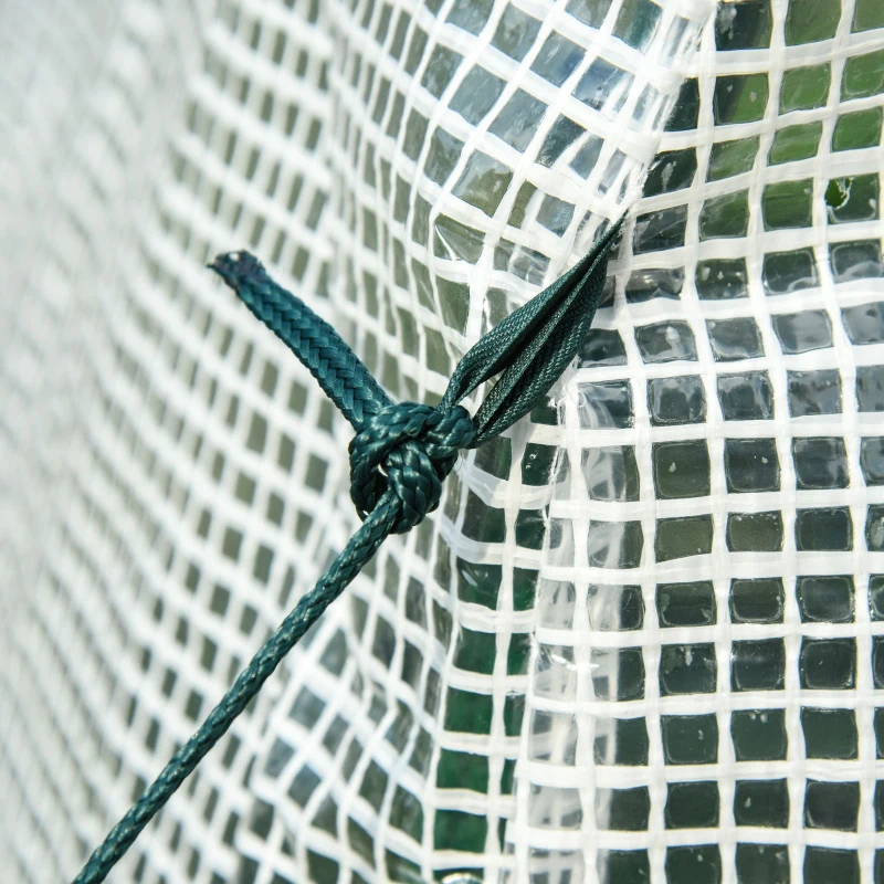 Outsunny Serra da Giardino con Copertura in PE anti UV e Porta Avvolgibile, 214x118x212 cm Bianca