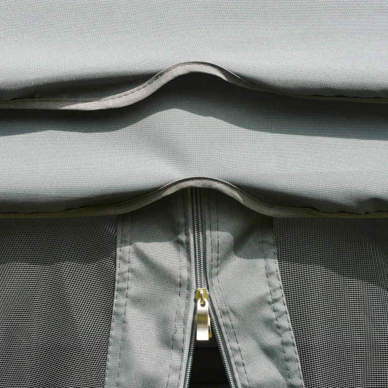 Outsunny Gartenpavillon Pavillon Gartenzelt Festzelt Partyzelt mit 4 x Seitenwand wetterfest Aluminium Polyester Grau 3 x 3 x 2,7 m