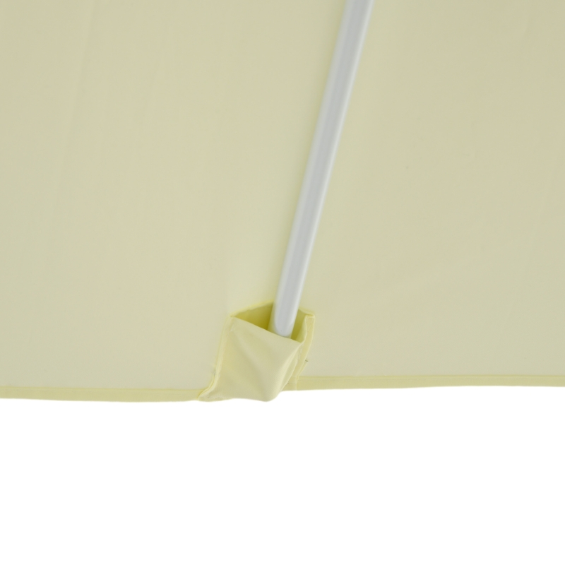 Outsunny Parasol de jardin extérieur carré 2,48 x 2,48 x 2,50 m, 2 hauteurs réglables, toile haute densité 180 g/m², beige