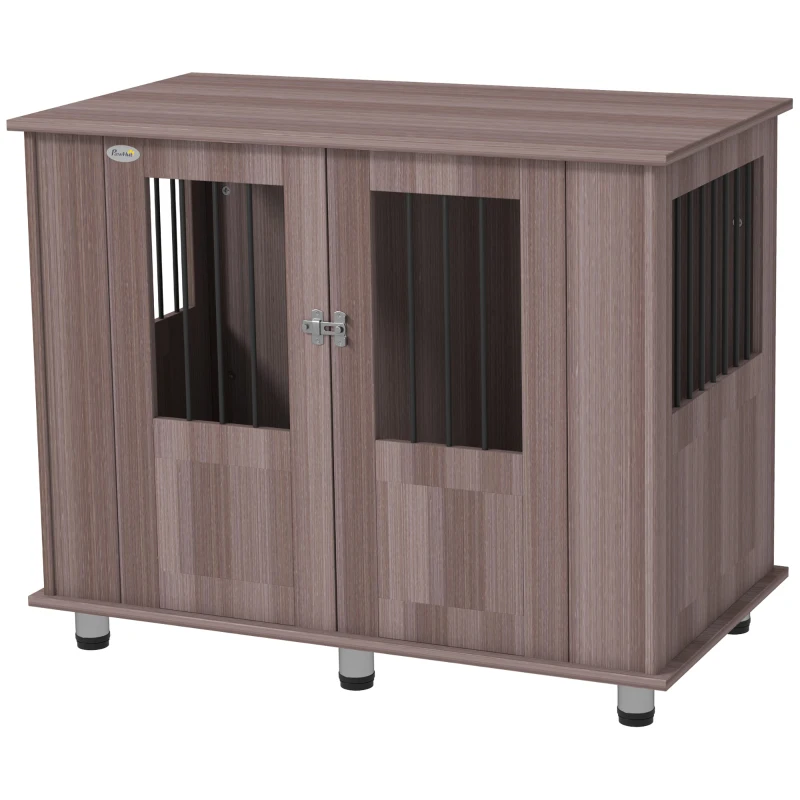PawHut Dog Crate Table for Medium and Large Dogs with Magnetic Door for Indoor Use, 95 x 55 x 75 cm, Purple