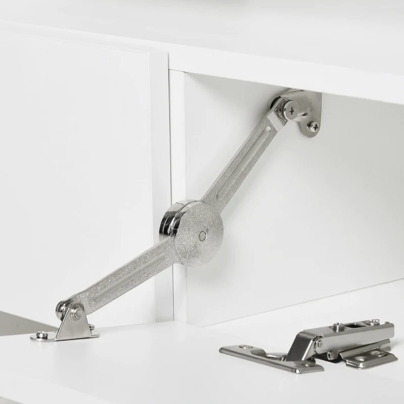 HOMCOM Mueble de Salón para TV con Mesa para Televisor 180x33,5x42 cm y 2 Estantes de Pared 65x20x20 cm Blanco