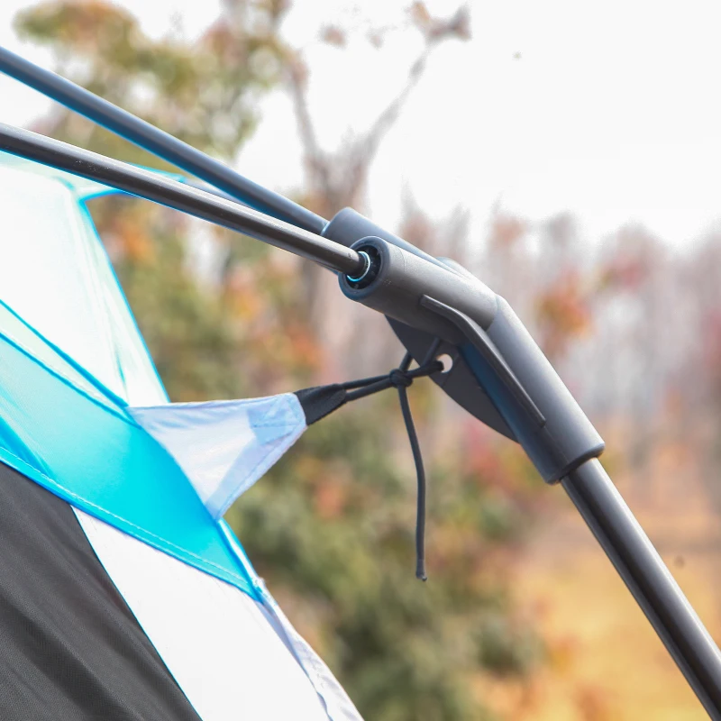 Outsunny Tente de camping familiale - tente dôme 8 personnes tente dôme étanche légère ventilée facile à monter avec sac de transport 4 parois en maille - dim. 360L x 360l x 220H cm bleu clair