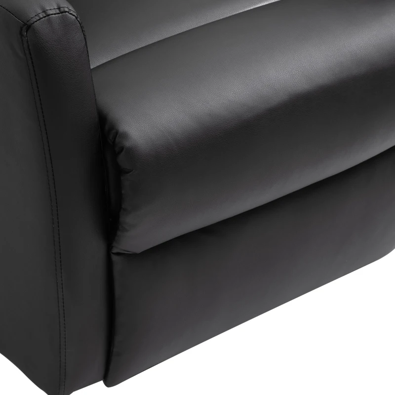 HOMCOM Poltrona Elettrica Alzapersona 45°, Poltrona Relax Elettrica Reclinabile a 145° con Telecomando e Poggiapiedi, in Pelle PU Nero, 67x95x105 cm