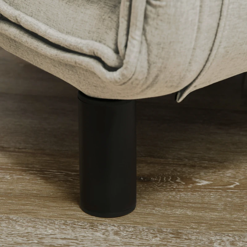 HOMCOM Poltrona Letto Singolo e Chaise Longue in Tessuto con Schienale Regolabile a 3 Livelli, Grigio