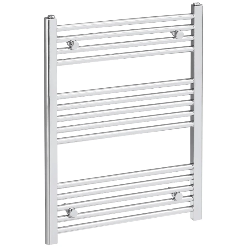 HOMCOM Handtuchheizung, Badheizkörper inkl. Montage-Bausatz, Farbe: Silber, 60 cm x 80 cm