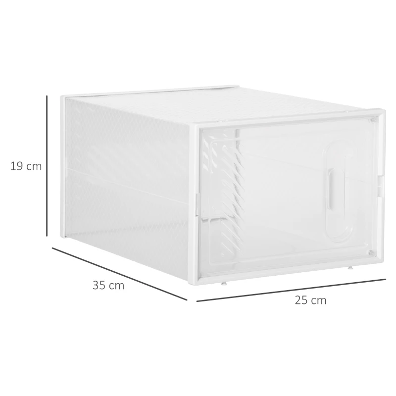 HOMCOM Organizador de Zapatos Modular Estantería Modulable con 18 Cubos Puertas Magnéticas 25x35x19 cm Transparente