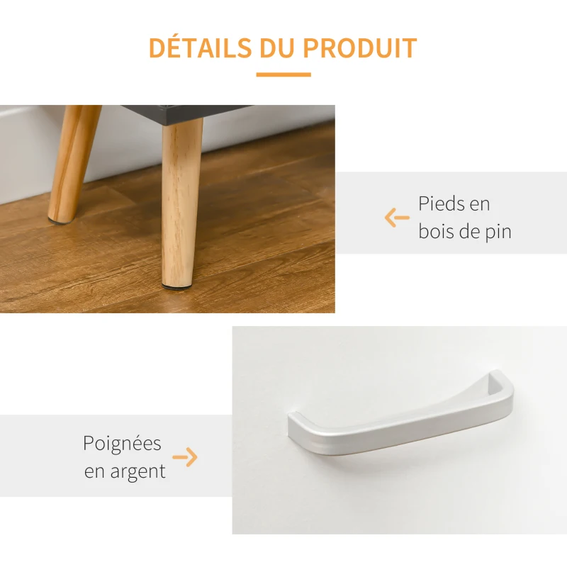 HOMCOM Meuble à chaussures armoire à chaussures 2 portes abattantes 80 x 25,5 x 112,5 cm
