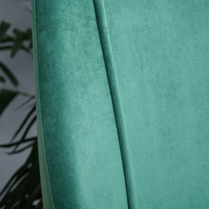 HOMCOM Set 2 Sedie da Pranzo Imbottite Moderne con Rivestimento e Schienale, Gambe in Ferro da Cucina, Salotto o Soggiorno in Stile Moderno, Verde, 50x56.5x85cm