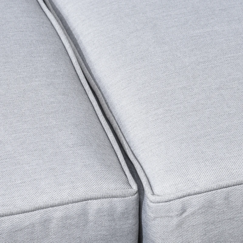 Outsunny 5 Piece Outdoor PE Rattan Corner Sofa Set with Cushions, Wicker Rattan Garden Furniture  with Wood-Effect Top Table, Brown