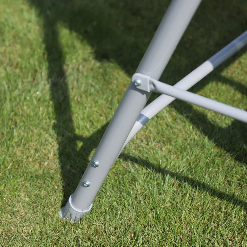 Outsunny Dondolo da Giardino a 3 Posti in Metallo, Tetto Parasole Rimovibile e Lavabile, Marrone e Argento, 171x108x150cm