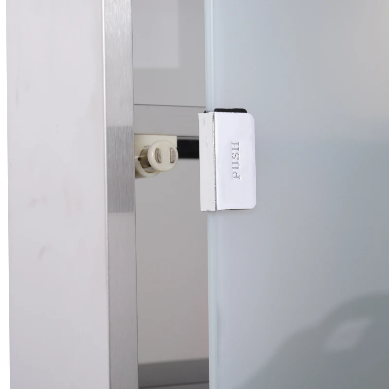 HOMCOM Armadietto Medicinale Cassetta Porta Medicina a Quattro Ripiani in Acciaio Inox 30 x 12 x 60cm