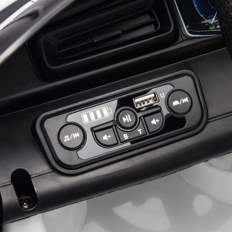 AIYAPLAY Coche Eléctrico para Niños con Licencia Maserati MC20 con Batería 12V Mando a Distancia Faros Bocina Música Blanco