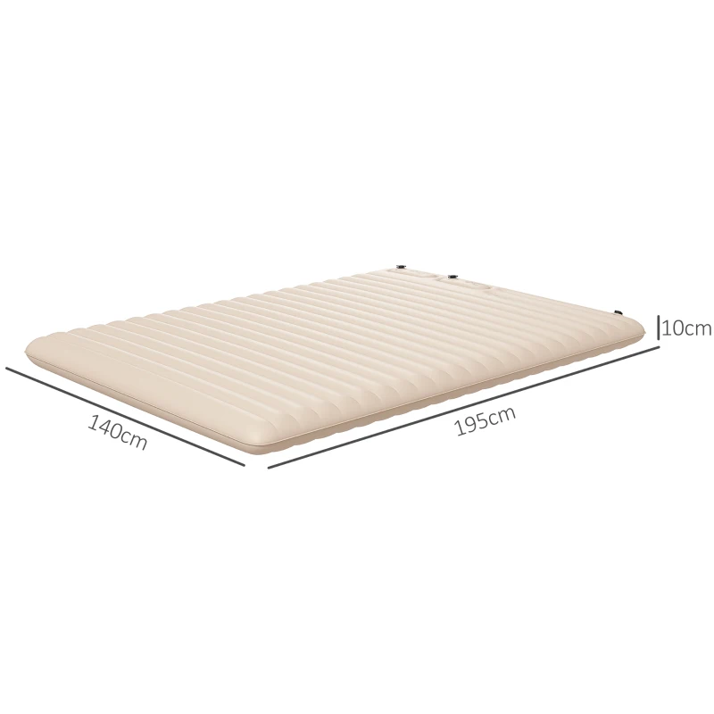 Outsunny Double Inflatable Mattress, with Built-In Pump - White