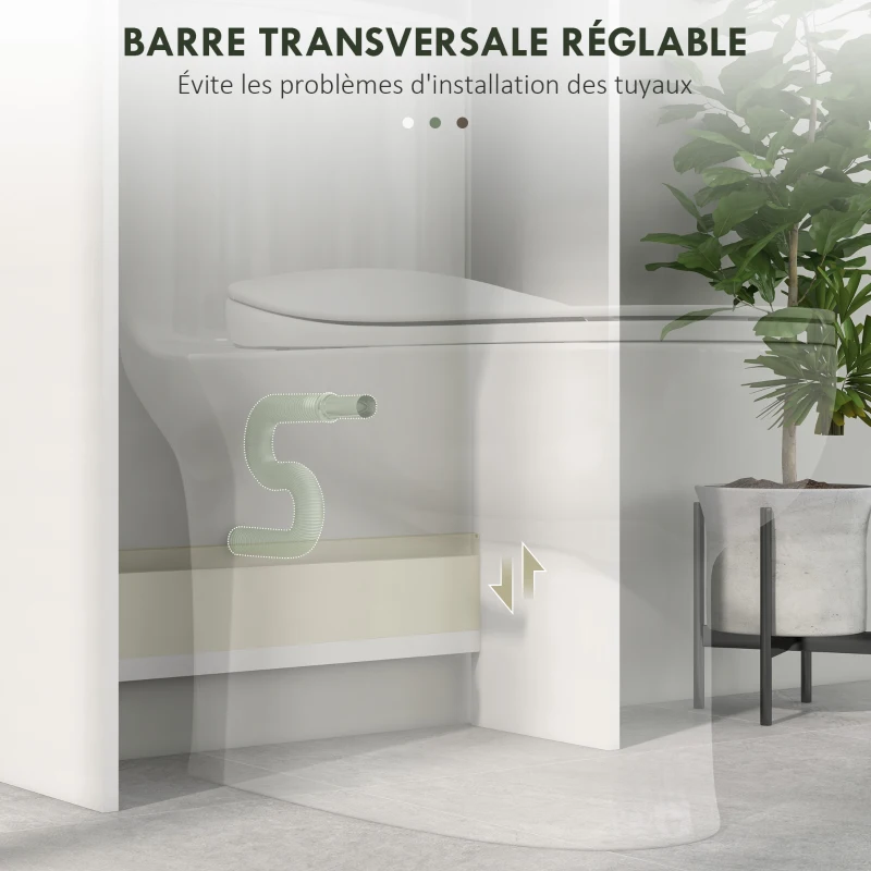 HOMCOM Armoire de rangement dessus des toilettes, meuble de salle de bain placard 2 portes étagère 58,5L x 23l x 170H cm blanc