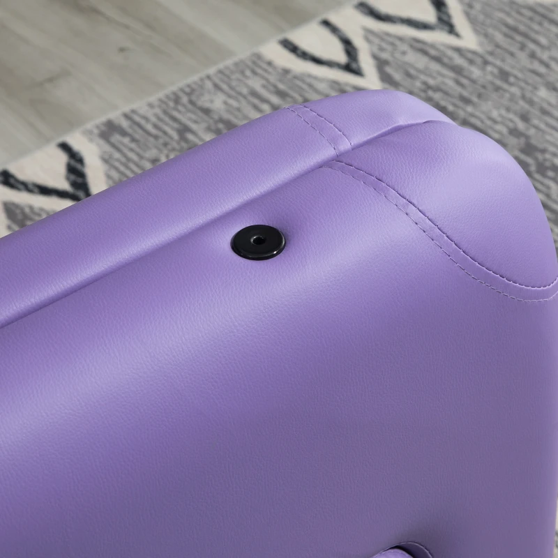 HOMCOM Portable Massage Bed, Folding Spa Beauty Massage Table with 2 Sections, Carry Bag and Wooden Frame, Purple