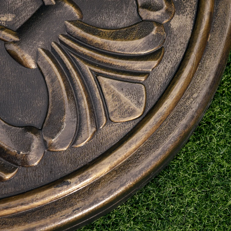 Outsunny Base per Ombrellone Rotonda Ø48x34 cm in Plastica da 13kg per Pali da Ø35/38/48 mm, Bronzo