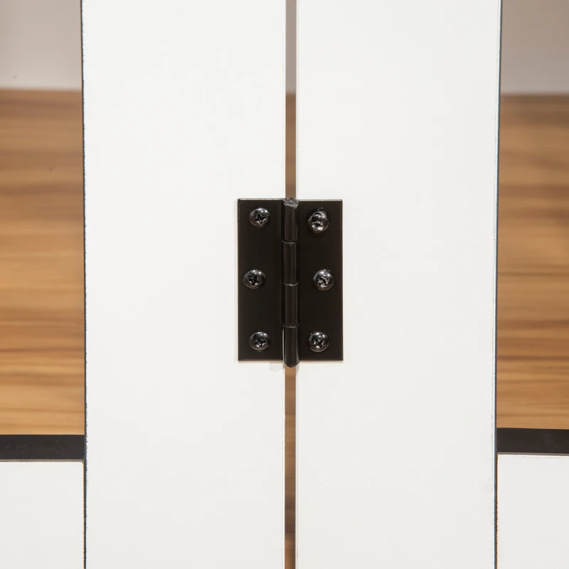 PawHut Dog Crate Furniture, Dog Cage End Table, with Wheels, for Large Dogs, 106 x 60 x 82 cm  - White