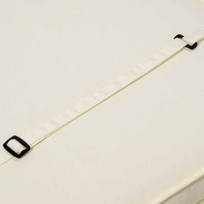 Outsunny Cuscino per Lettino Prendisole con Rivestimento Poliestere Sfoderabile, 188x53x8cm, Bianco Crema