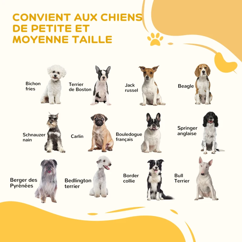 PawHut Barrière de sécurité pour chien barrière de protection à 4 panneaux pliante clôture pour animal domestique