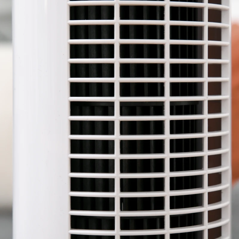 HOMCOM Ventilador de Torre con 3 Modos 3 Velocidades Patalla LED 12H Temporizador Oscilante de 85° con Mando a Distancia Hogar Oficina Alto 110 cm Blanco