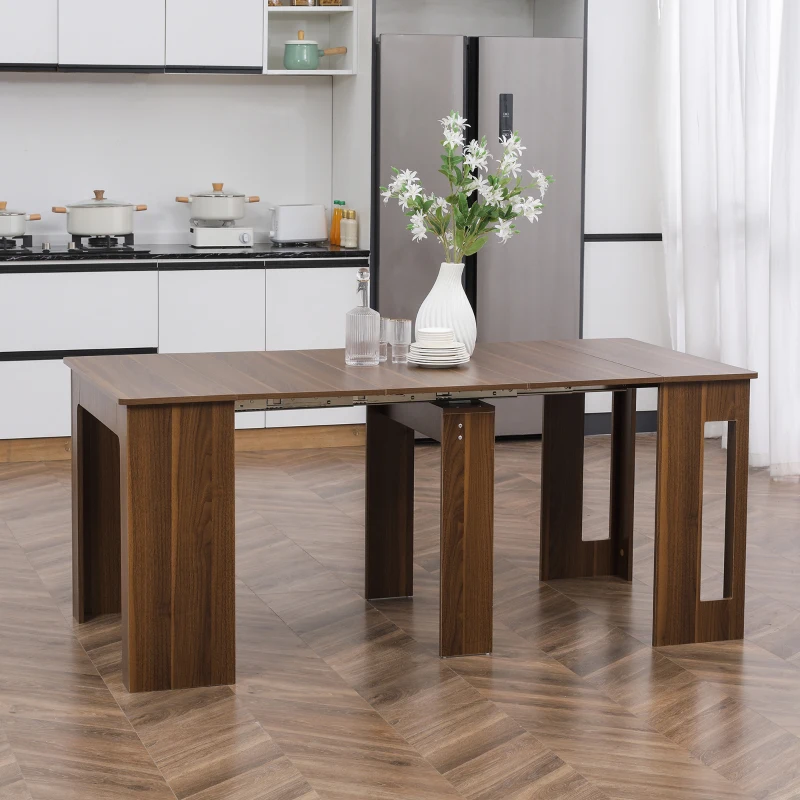 HOMCOM Esstisch, Klapptisch, ausziehbar, glatte Oberfläche, Holz+Stahl, braun, 60-180 x 85 x 75cm